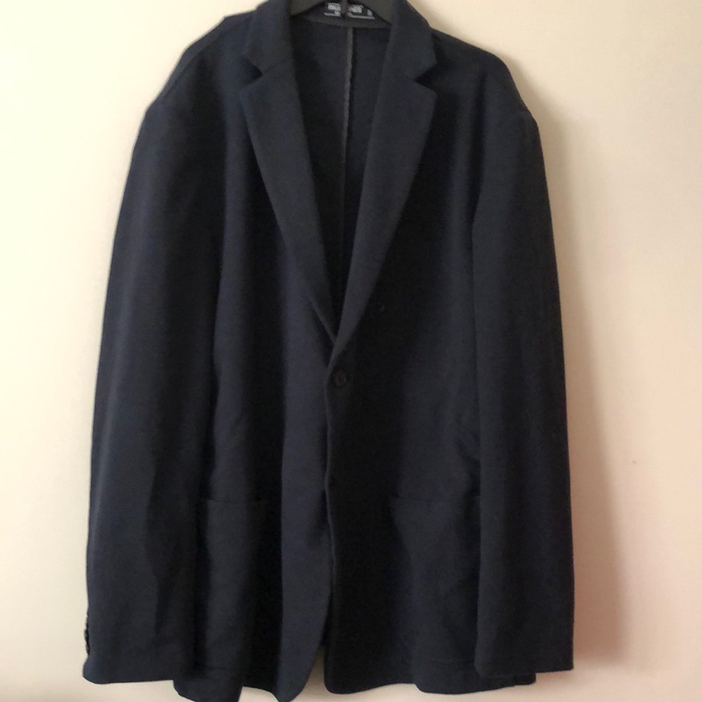 Men’s Paul Jones stretch knit 2 button blazer sports coat jacket navy blue 3XL